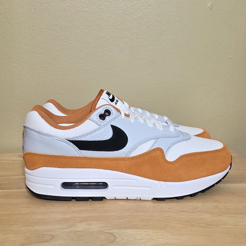 Nike Air Max 1 Orange Monarch Black White Running Shoes FN6952-101 Men's 9.5